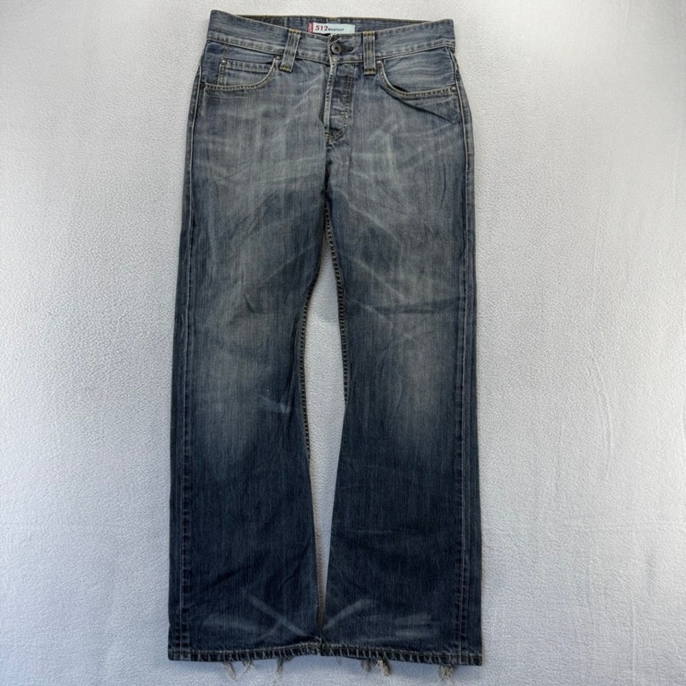 Vintage Levis Jeans Mens 32x32 Blue 512 Bootcut Denim Baggy Y2k Dark Wash 2000s